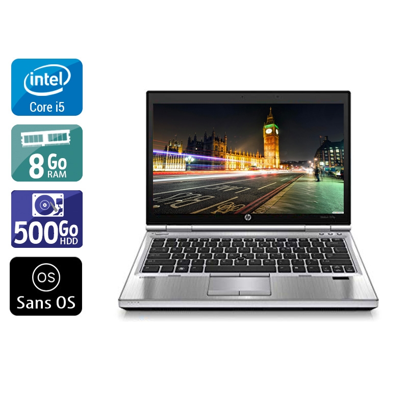 HP EliteBook 2570p 12,5" i5 - 8Go RAM 500Go HDD Sans OS