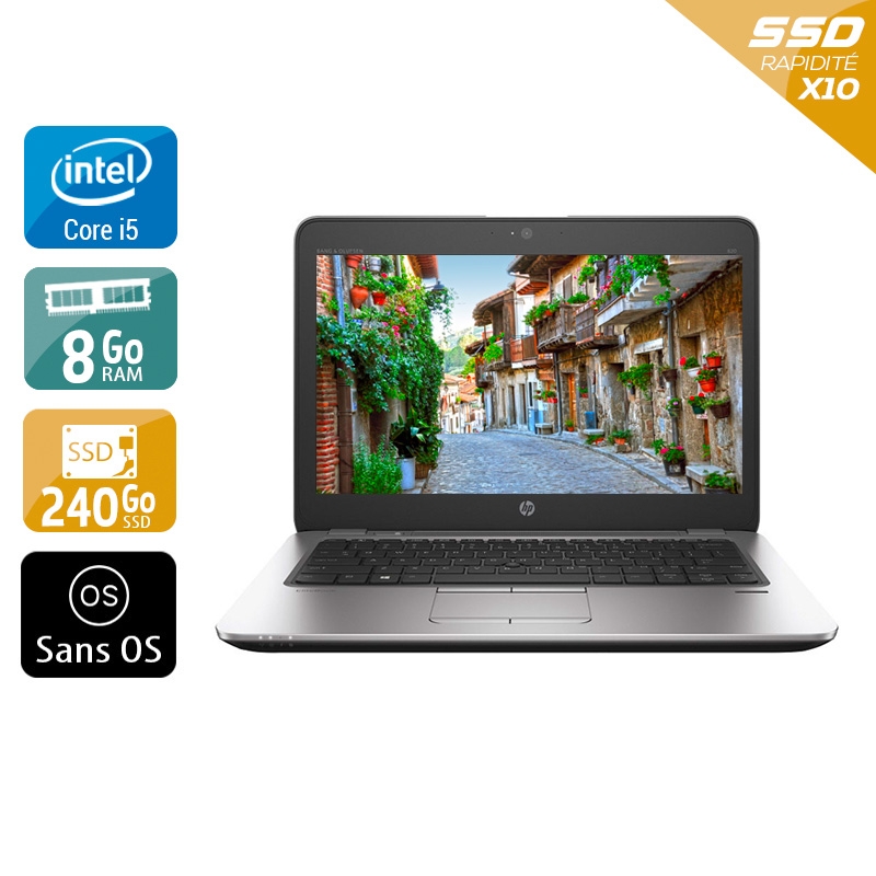 HP EliteBook 820 G3 12,5" i5 Gen 6 - 8Go RAM 240Go SSD Sans OS