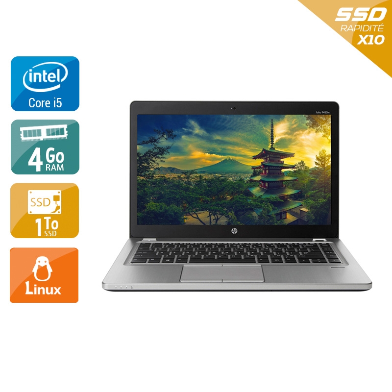 HP EliteBook Folio 9470m 14,0" i5 - 4Go RAM 1To SSD Linux