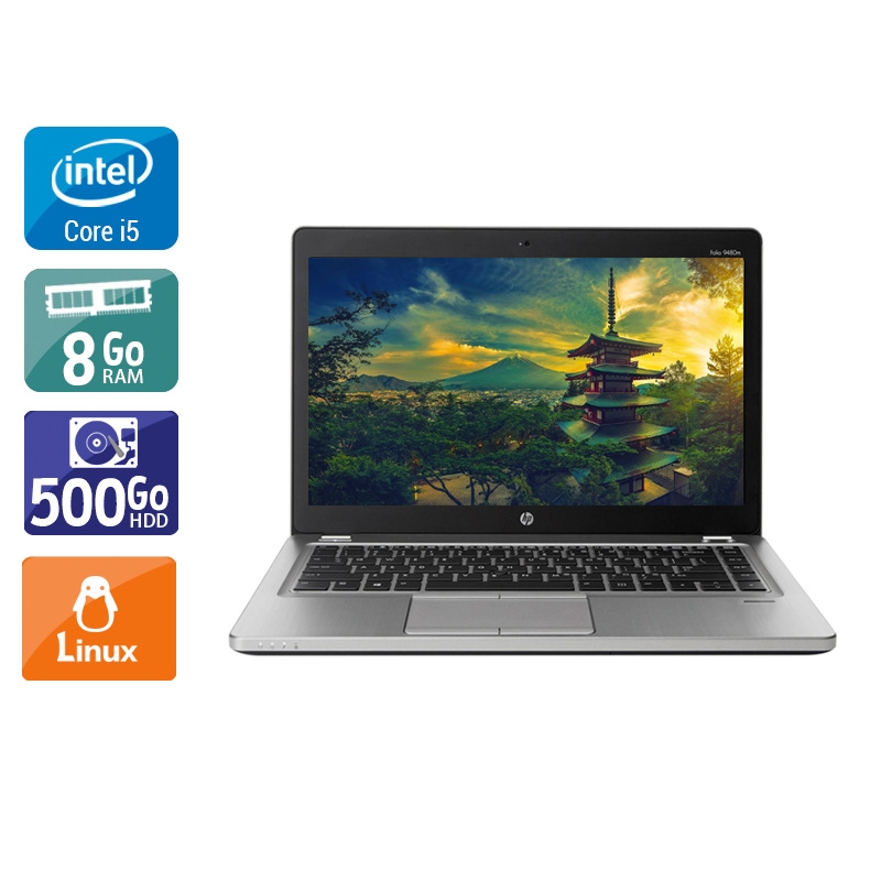 HP EliteBook Folio 9470m 14,0" i5 - 8Go RAM 500Go HDD Linux