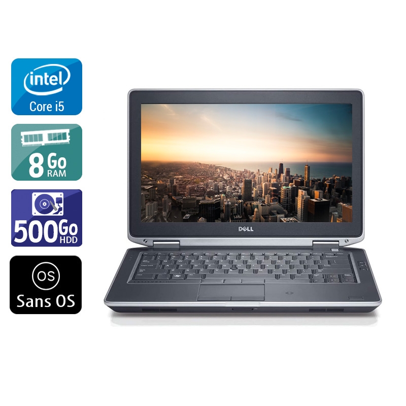 Dell Latitude e6320 13,3" i5  - 8Go RAM 500Go HDD Sans OS