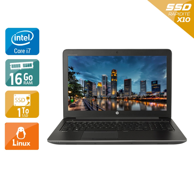 HP ZBook 15 G3 15,5" i7 Gen 6  - 16Go RAM 1To SSD Linux