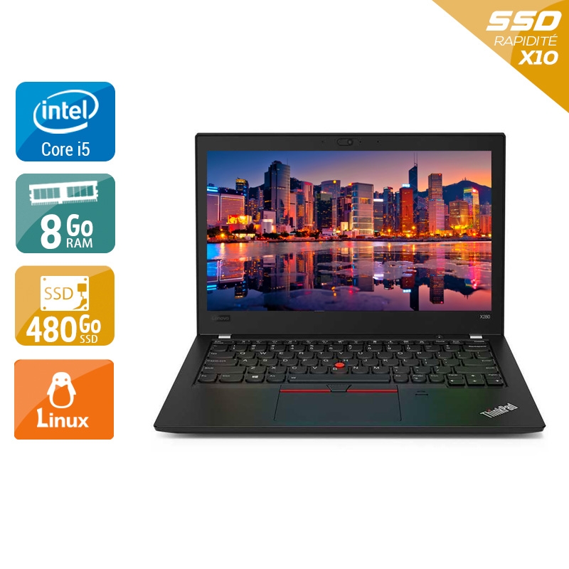Lenovo ThinkPad x280 12,5" i5 Gen 8  - 8Go RAM 480Go SSD Linux