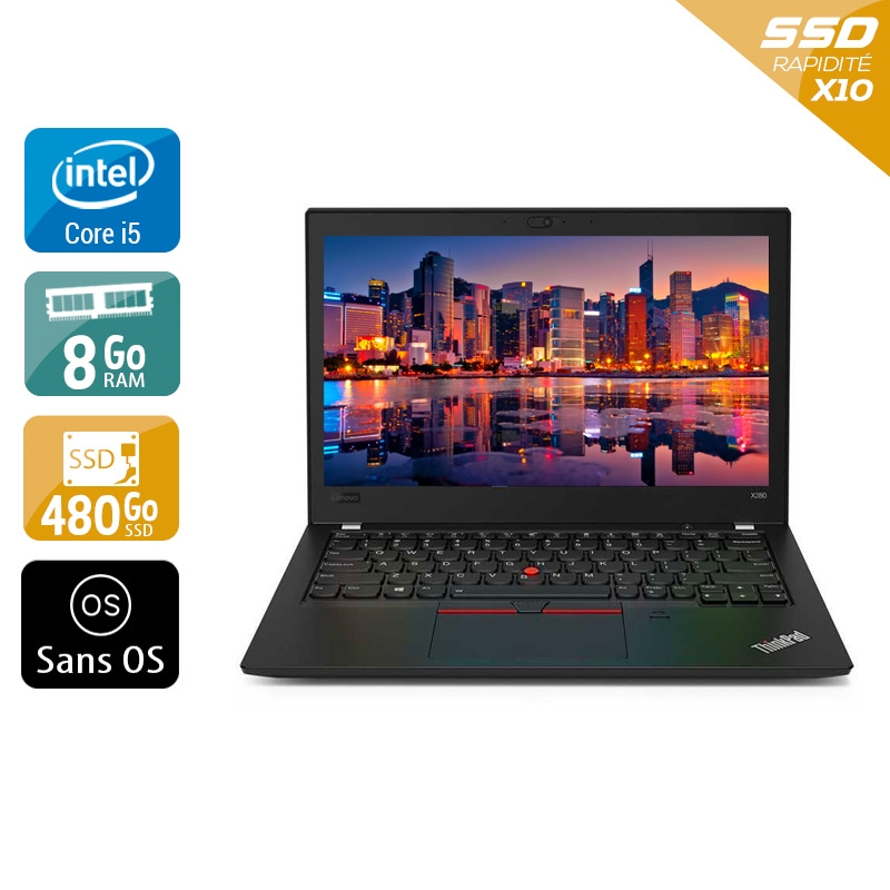 Lenovo ThinkPad x280 12,5" i5 Gen 8  - 8Go RAM 480Go SSD Sans OS