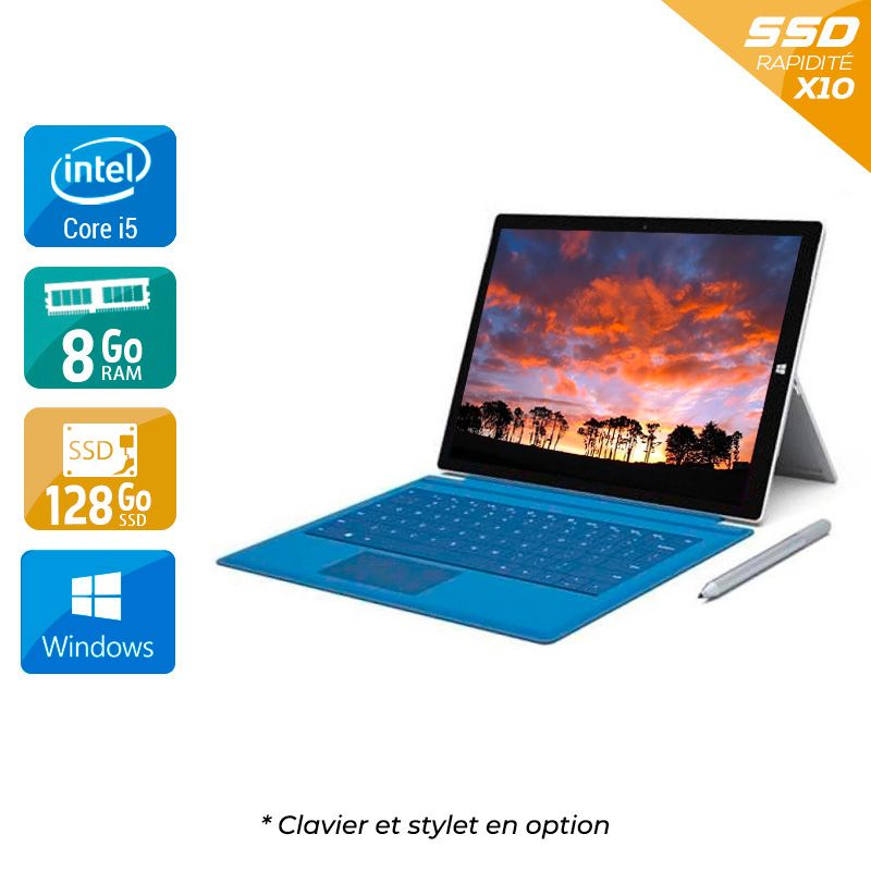 Microsoft Surface Pro 3 12" i5 8Go RAM 128Go SSD Windows 10