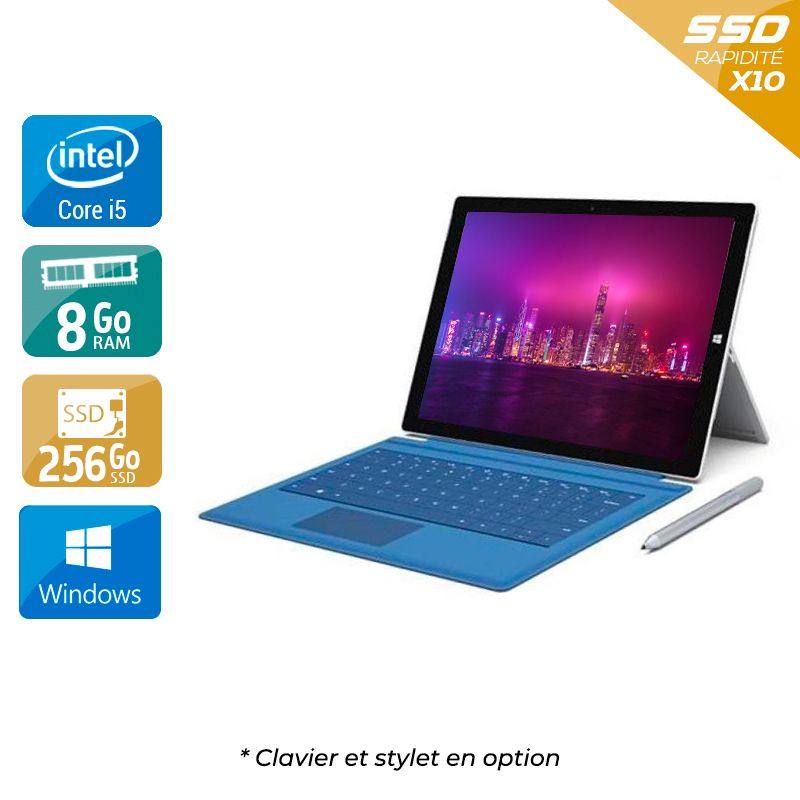 Microsoft Surface Pro 3 12" i5 8Go RAM 256Go SSD Windows 10