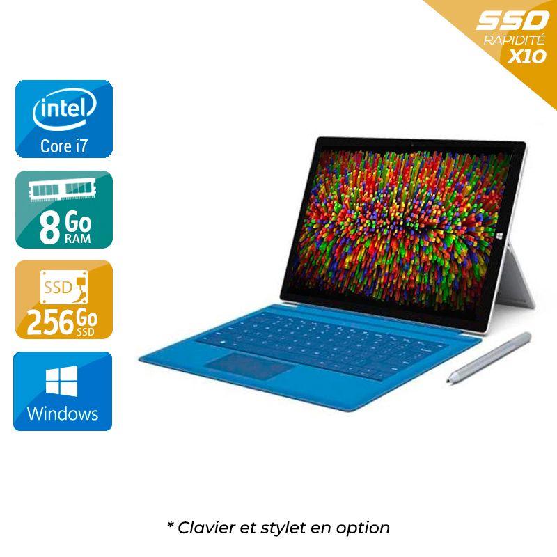 Microsoft Surface Pro 3 12" i7 8Go RAM 256Go SSD Windows 10