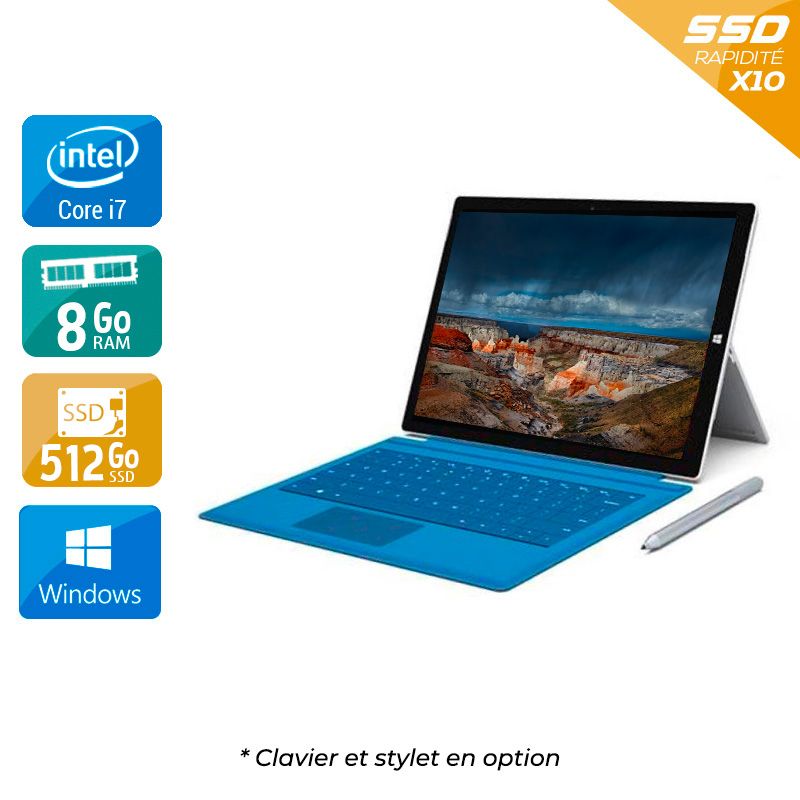 Microsoft Surface Pro 3 12" i7 8Go RAM 512Go SSD Windows 10