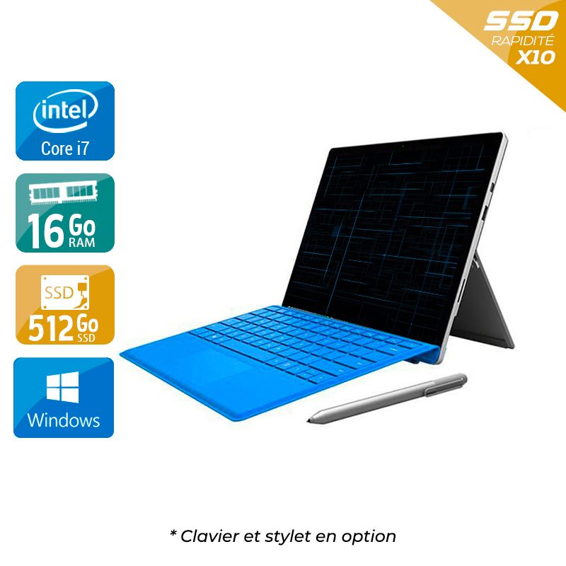 Microsoft Surface Pro 4 12,3" i7 Gen 6 16Go RAM 512Go SSD Windows 10
