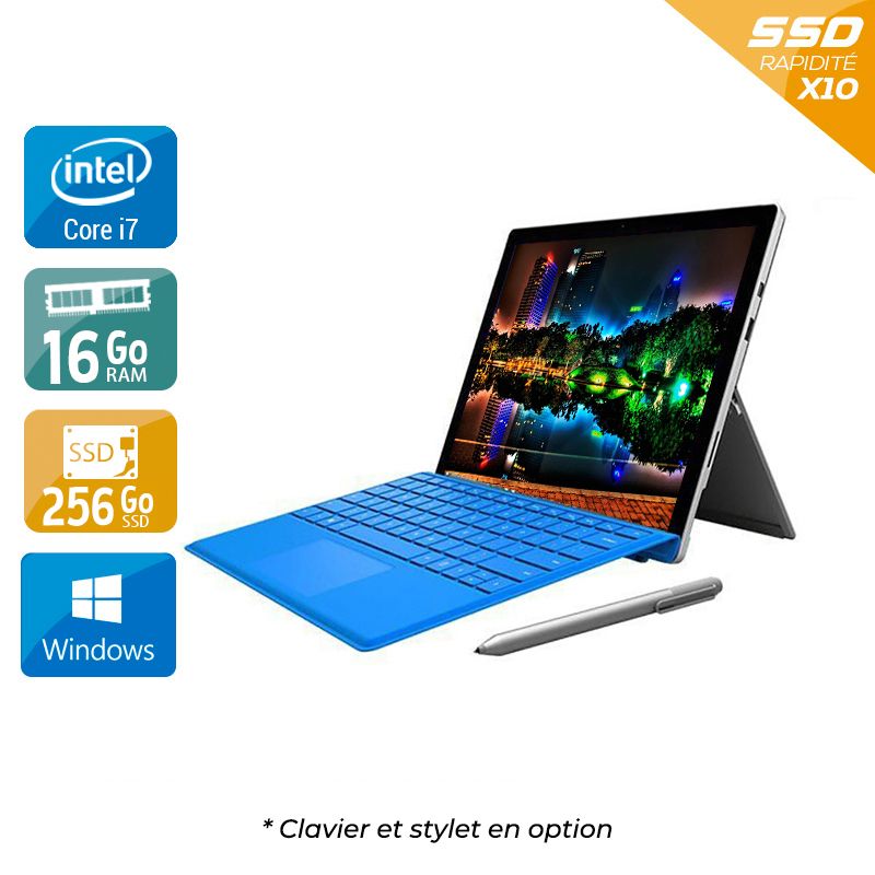 Microsoft Surface Pro 4 12,3" i7 Gen 6 16Go RAM 256Go SSD Windows 10