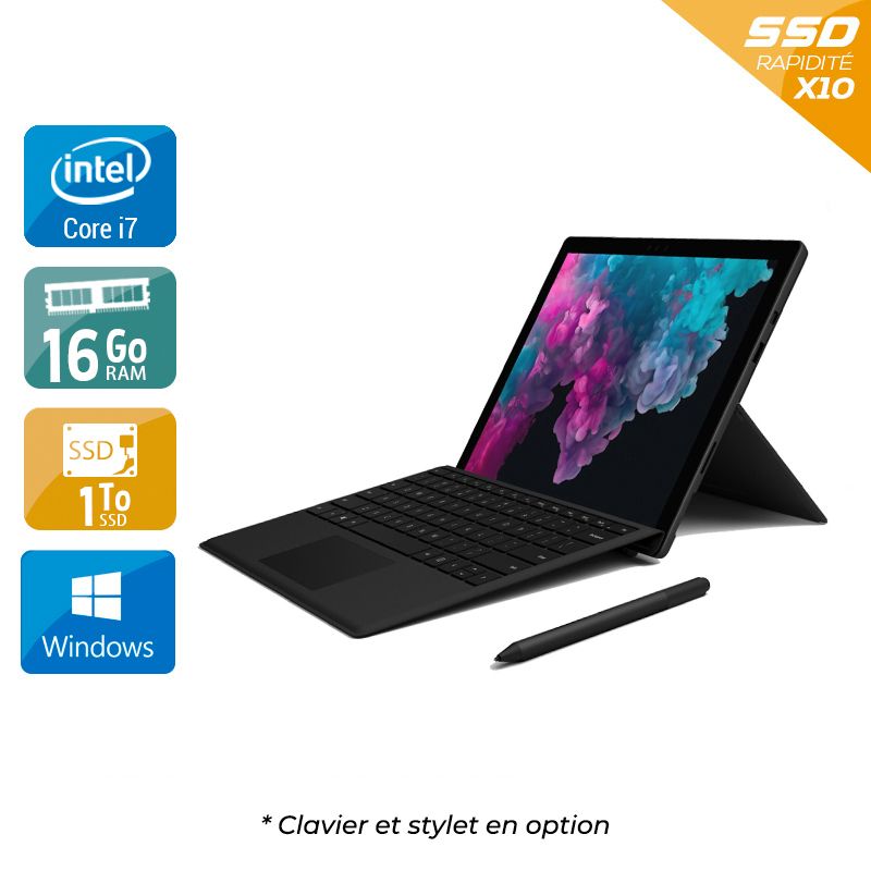 Microsoft Surface Pro 6 12,3" i7 Gen 8 16Go RAM 1To SSD Windows 10