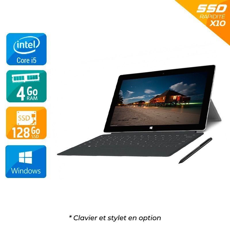 Microsoft Surface Pro 2 10" i5 4Go RAM 128Go SSD Windows 10