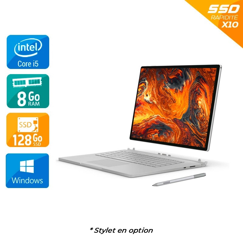 Microsoft Surface Book 13,5" i5 Gen 6 8Go RAM 128Go SSD Windows 10