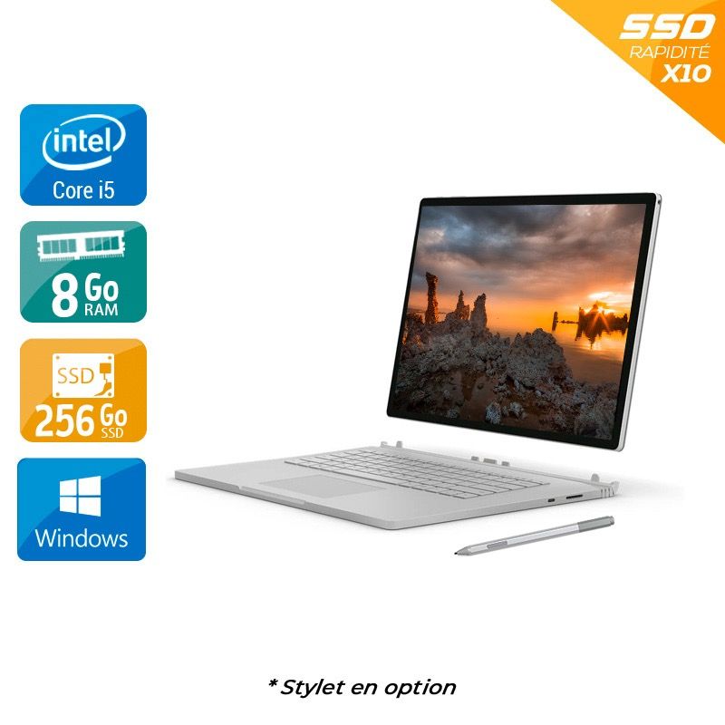 Microsoft Surface Book 2 13,5" i5 Gen 8 8Go RAM 256Go SSD Windows 10