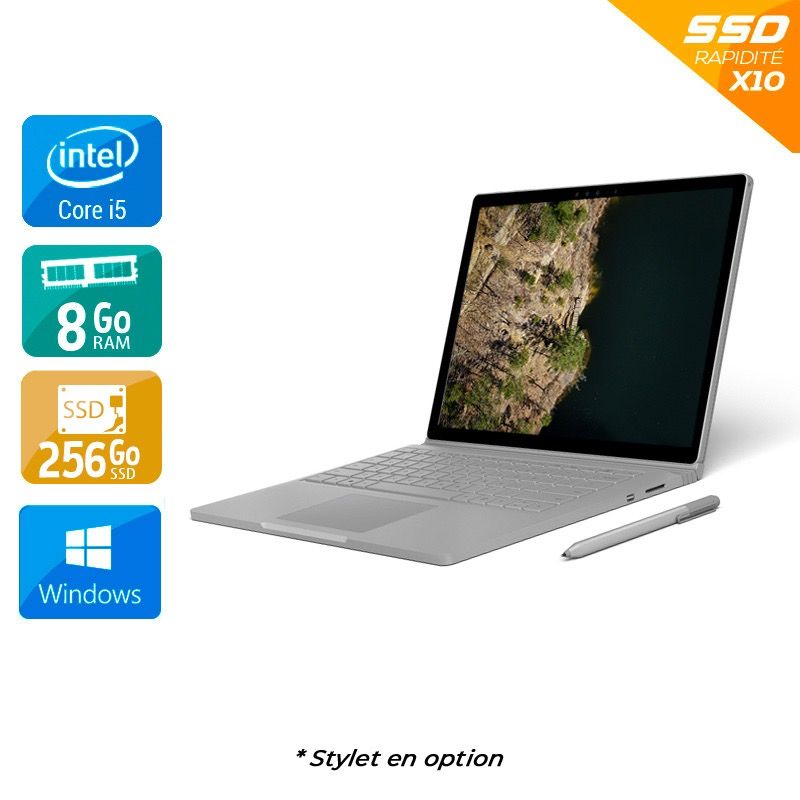 Microsoft Surface Book 13,5" i5 Gen 6 8Go RAM 256Go SSD Windows 10