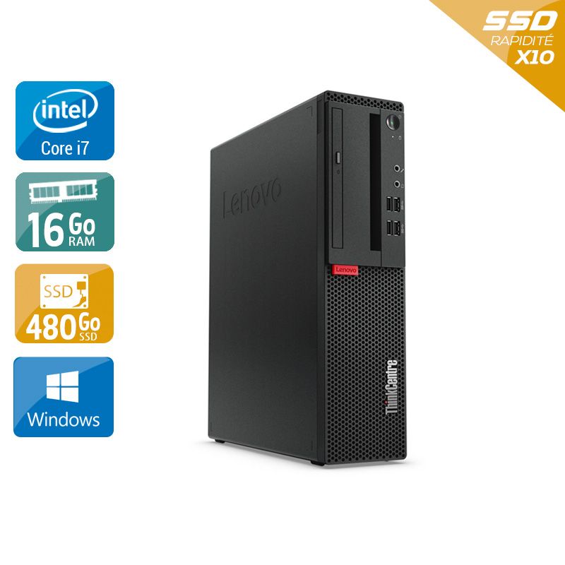 Lenovo ThinkCentre M910 SFF i7 Gen 6 - 16Go RAM 480Go SSD Windows 10