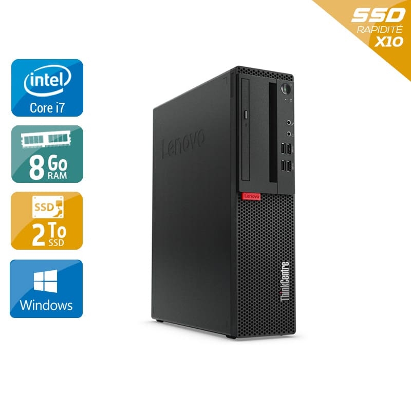 Lenovo ThinkCentre M910 SFF i7 Gen 6 8Go RAM 2To SSD Windows 10