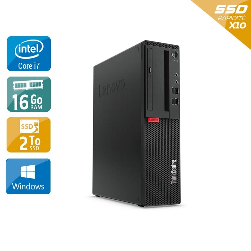 Lenovo ThinkCentre M910 SFF i7 Gen 6 16Go RAM 2To SSD Windows 10