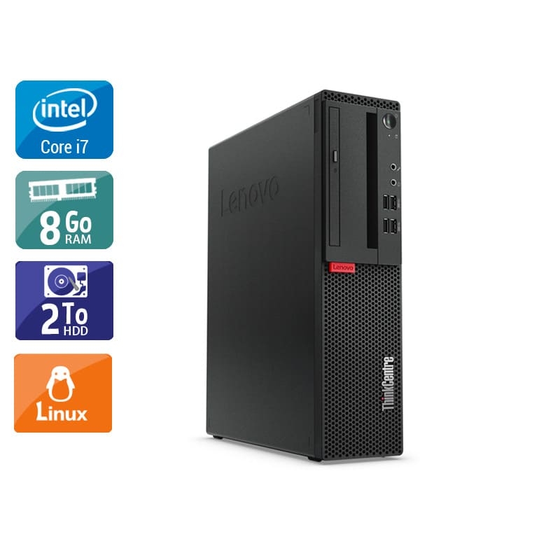 Lenovo ThinkCentre M910 SFF i7 Gen 6 8Go RAM 2To HDD Linux