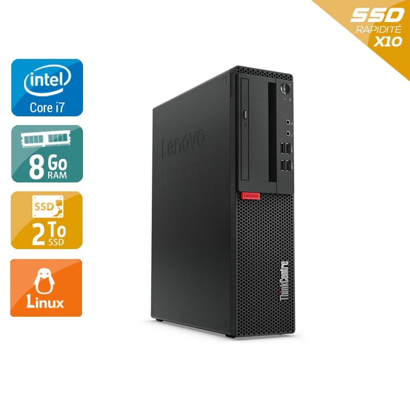 Lenovo ThinkCentre M910 SFF i7 Gen 6 8Go RAM 2To SSD Linux
