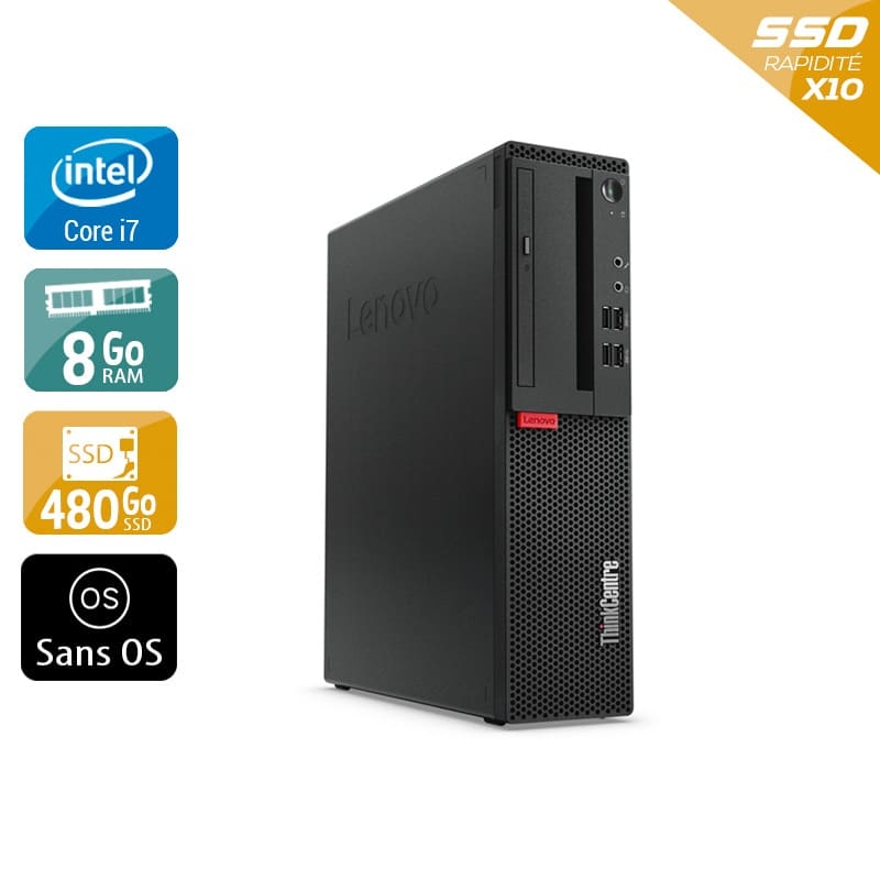 Lenovo ThinkCentre M910 SFF i7 Gen 6 8Go RAM 480Go SSD Sans OS