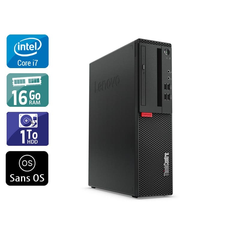 Lenovo ThinkCentre M910 SFF i7 Gen 6 16Go RAM 1To HDD Sans OS