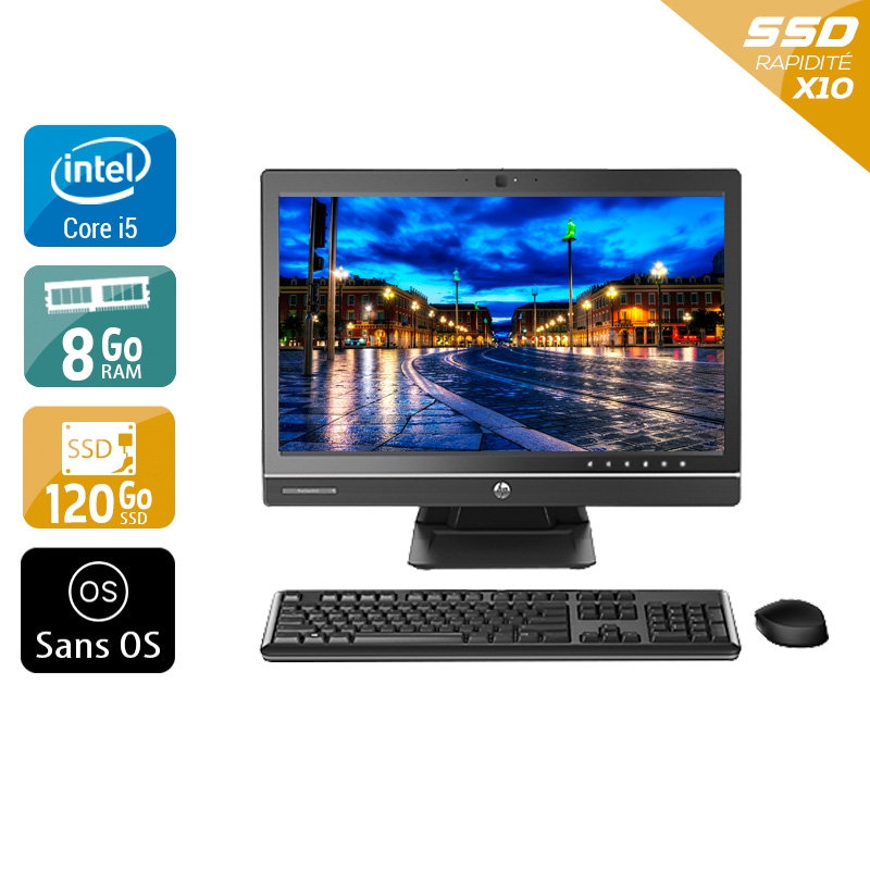 HP ProOne 600 G1 AIO i5 21" - 8Go RAM 120Go SSD Sans OS