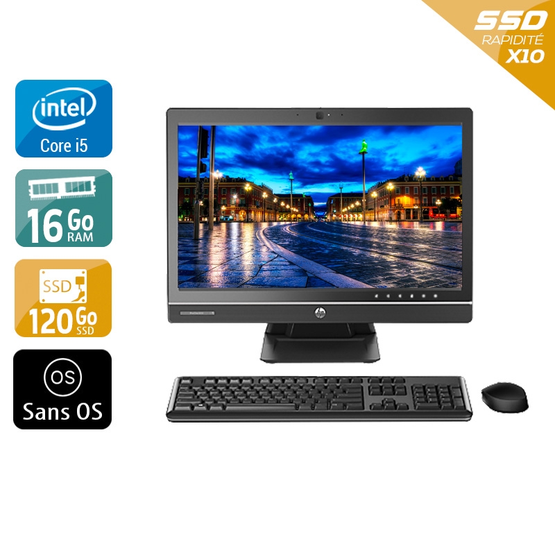 HP ProOne 600 G1 AIO i5 21" - 16Go RAM 120Go SSD Sans OS