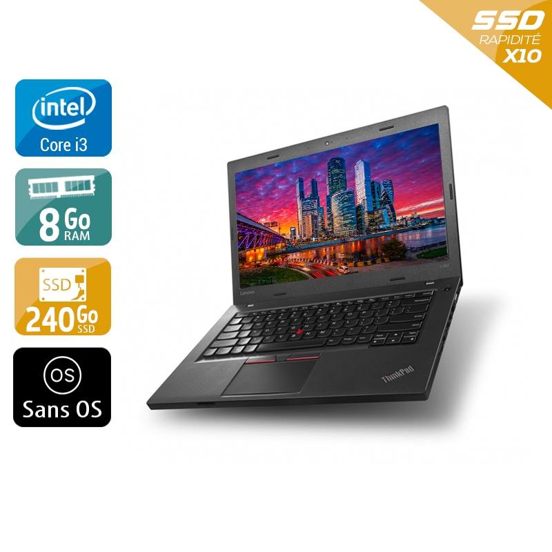 Lenovo ThinkPad L470 i3 Gen 6 - 8Go RAM 240Go SSD Sans OS