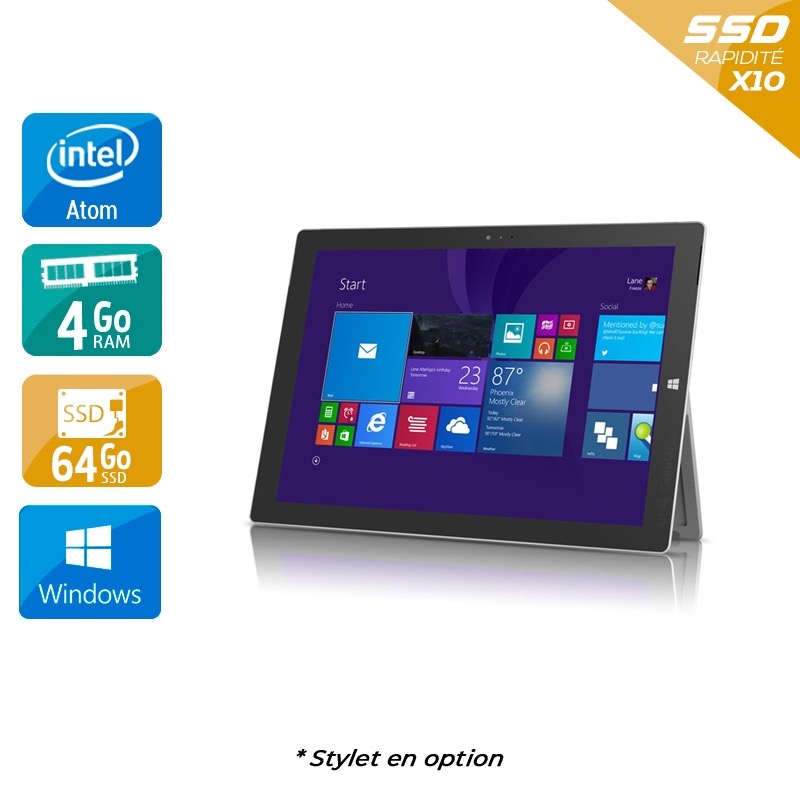 Microsoft Surface 3 10,8" Atom 4Go RAM 64Go SSD Windows 10