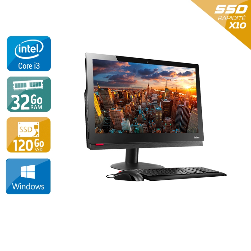 Lenovo ThinkCentre M910Z AIO i3 Gen 7 24" - 32Go RAM 120Go SSD Windows 10
