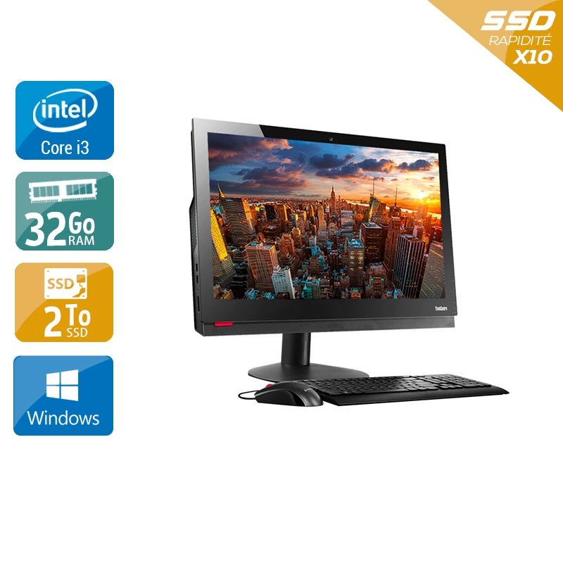 Lenovo ThinkCentre M910Z AIO i3 Gen 7 24" - 32Go RAM 2To SSD Windows 10