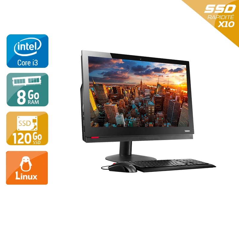 Lenovo ThinkCentre M910Z AIO i3 Gen 7 24" - 8Go RAM 120Go SSD Linux