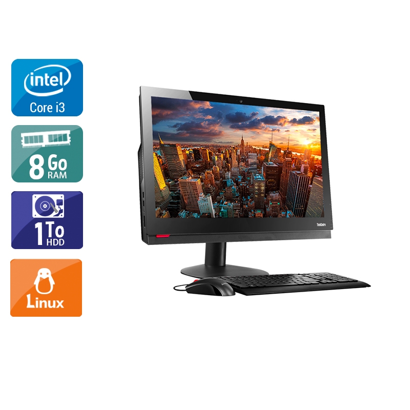 Lenovo ThinkCentre M910Z AIO i3 Gen 7 24" - 8Go RAM 1To HDD Linux