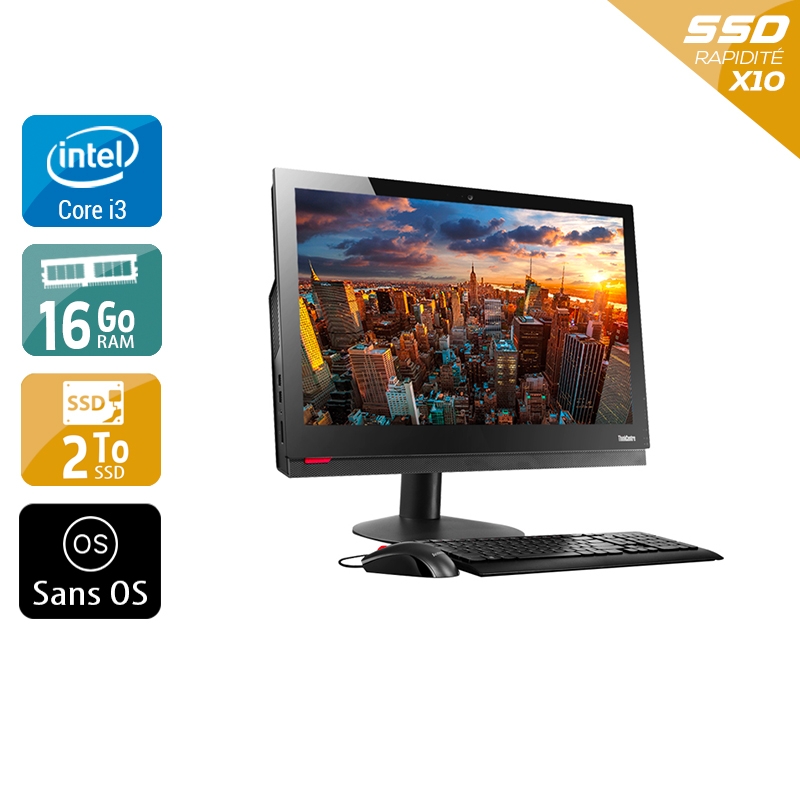 Lenovo ThinkCentre M910Z AIO i3 Gen 7 24" - 16Go RAM 2To SSD Sans OS