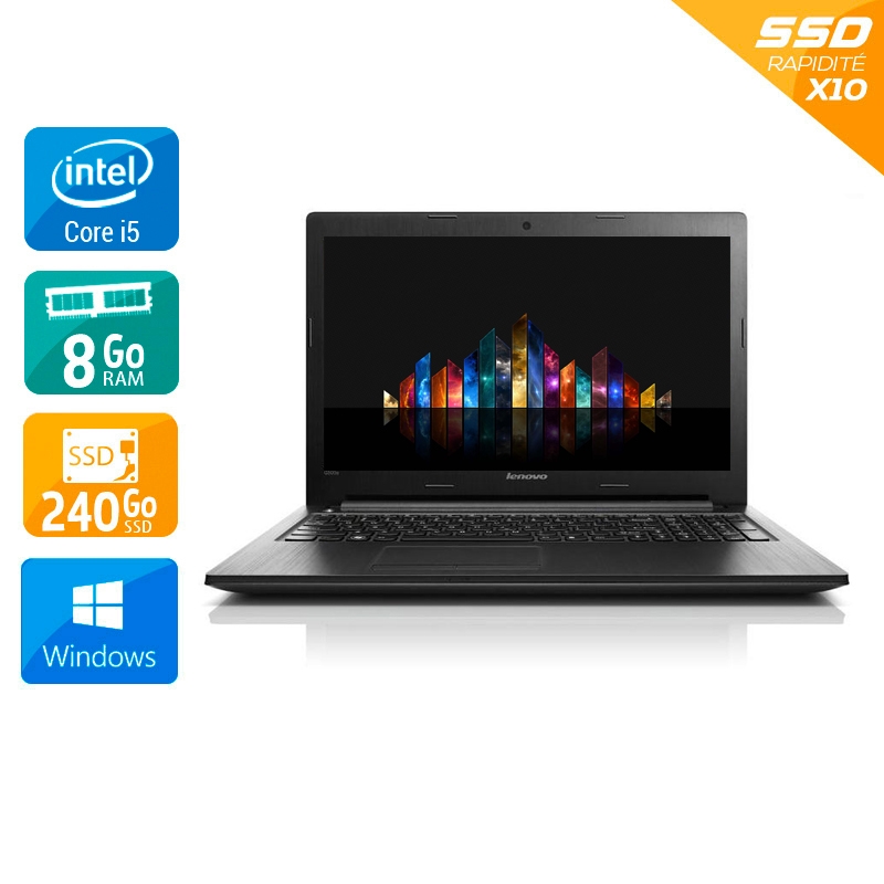 PC Lenovo  G50-80 15,5" i5 8Go RAM 240Go SSD Windows 10 [Reconditionné : 359€ !] - Kiatoo.com