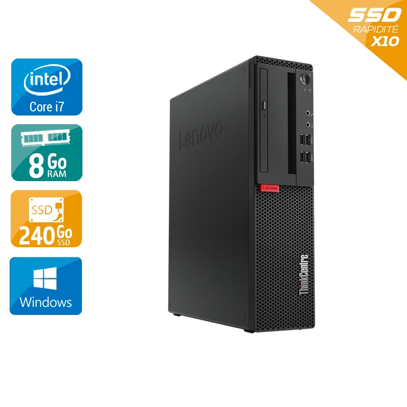 Lenovo ThinkCentre M910S SFF i7 Gen 6 - 8Go RAM 240Go SSD Windows 10