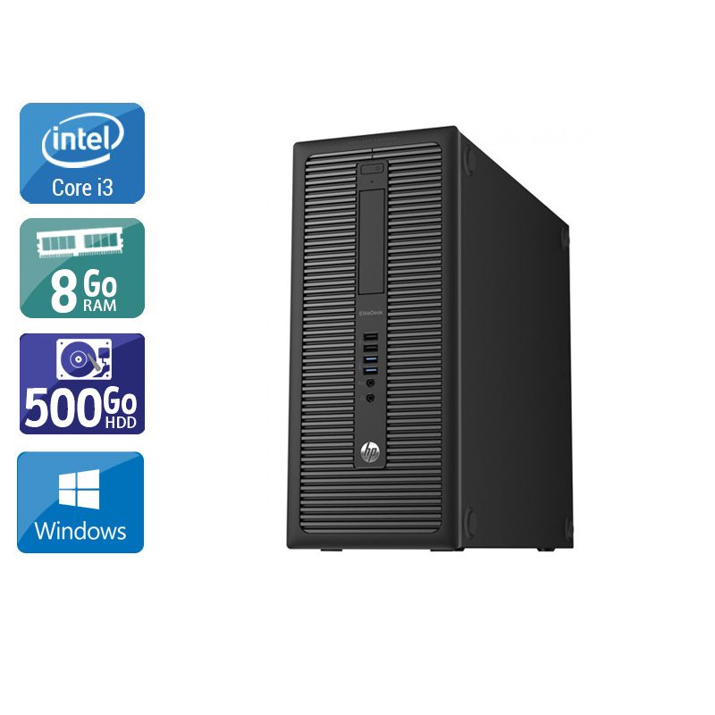 HP EliteDesk 800 G1 Tower i3 - 8Go RAM 500Go HDD Windows 10