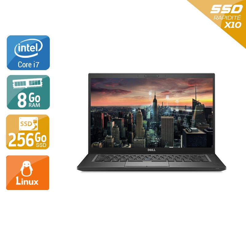 Dell Latitude 7480 i7 Gen 6 - 8Go RAM 256Go SSD Linux