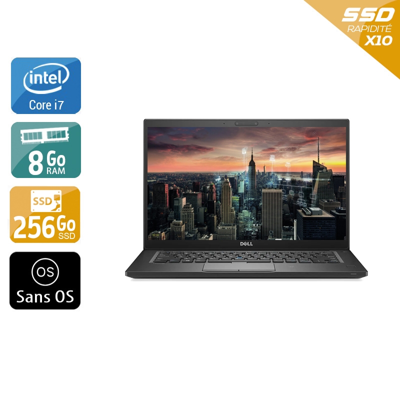 Dell Latitude 7480 i7 Gen 6 - 8Go RAM 256Go SSD Sans OS