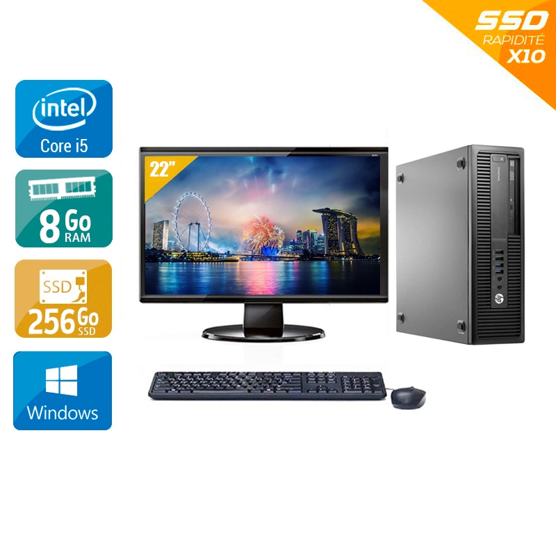 PC reconditionné avec écran HP EliteDesk 800 G2 SFF i5 Gen 6 8Go RAM 256Go SSD Windows 10 [Reconditionné : 299€ !] - Kiatoo.com