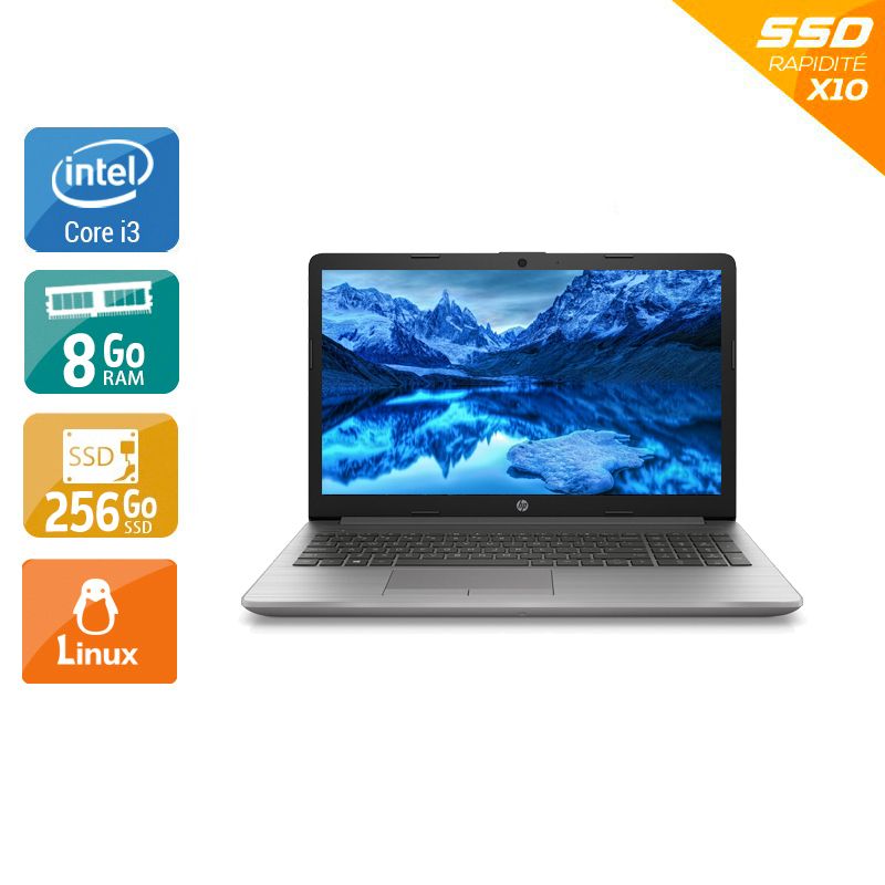 HP250 G7 15,6" i3 Gen 7 - 8Go RAM 256Go SSD Linux