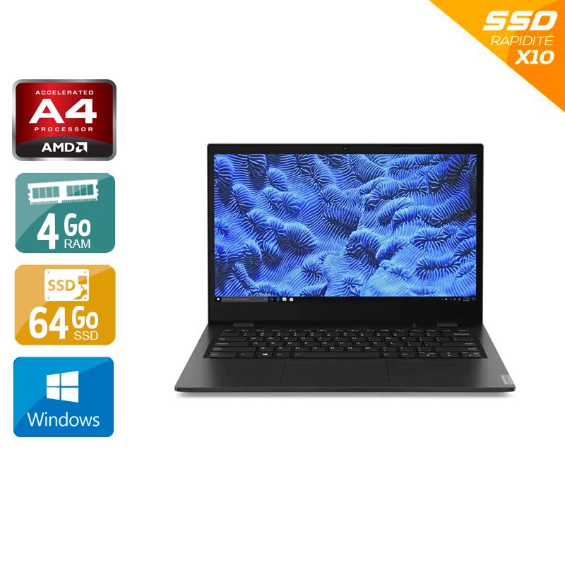Lenovo  14w Gen 2 14" AMD 4Go RAM 64Go SSD Windows 10