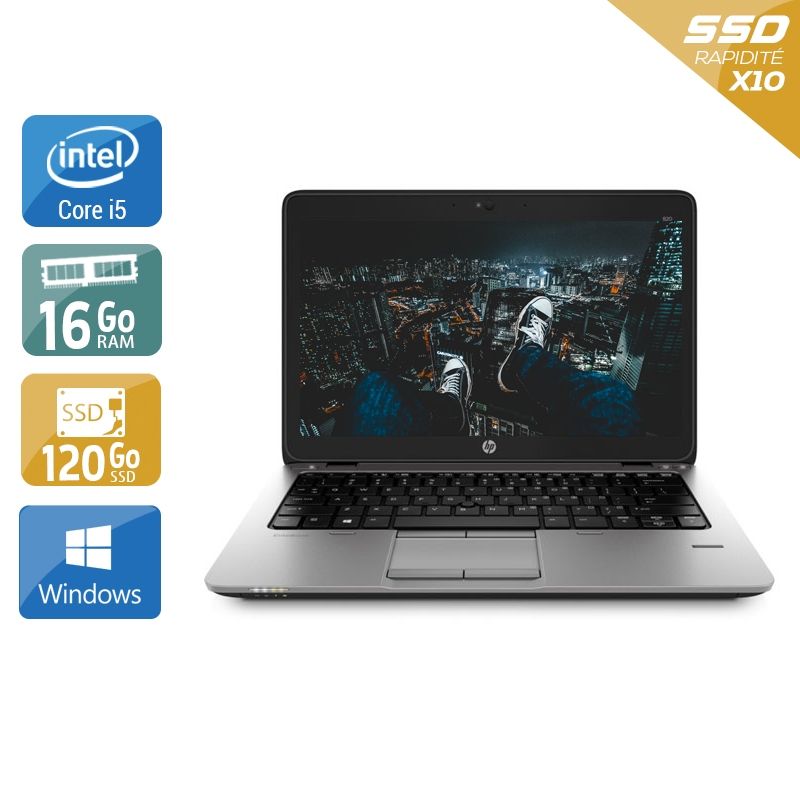 HP EliteBook 820 G1 i5 16Go RAM 120Go SSD Windows 10