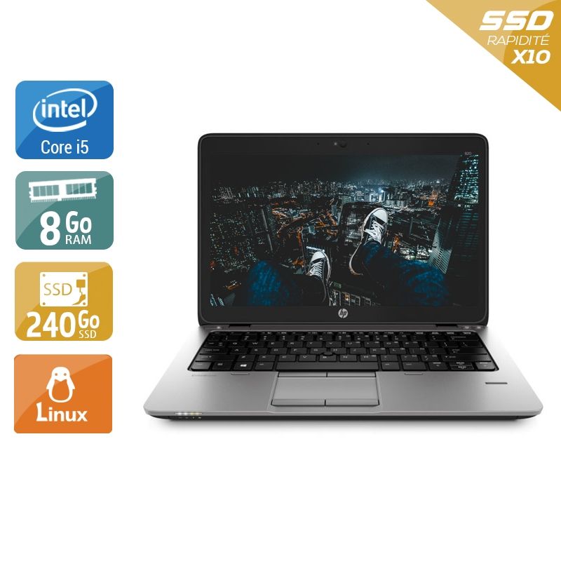 HP EliteBook 820 G1 i5 8Go RAM 240Go SSD Linux