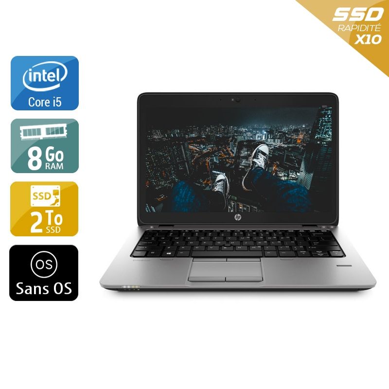 HP EliteBook 820 G1 i5 8Go RAM 2To SSD Sans OS