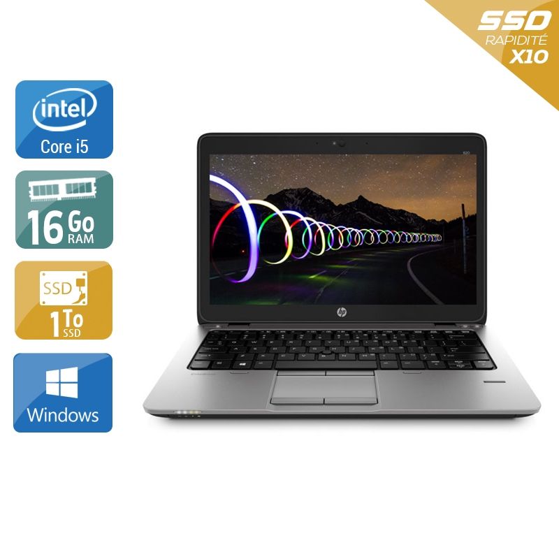 HP EliteBook 820 G2 i5 16Go RAM 1To SSD Windows 10