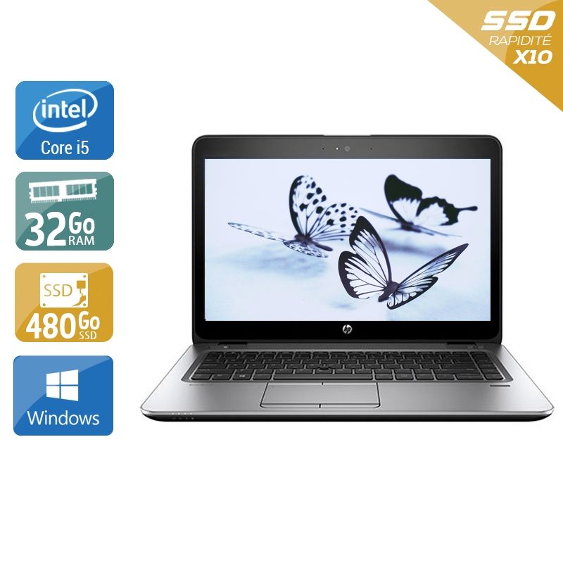 HP EliteBook 840 G3 i5 32Go RAM 480Go SSD Windows 10