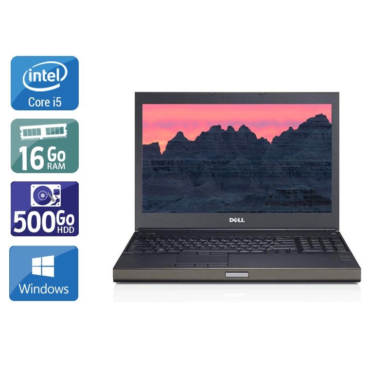 Dell Précision M4800 i5 16Go RAM 500Go HDD Windows 10