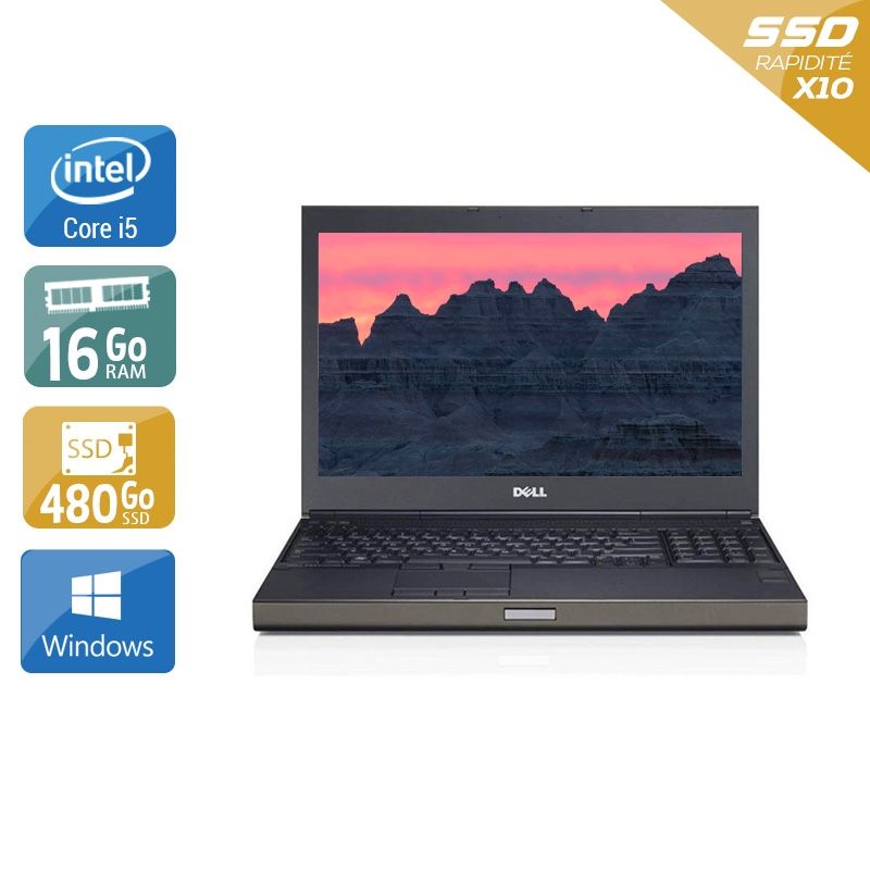 Dell Précision M4800 i5 16Go RAM 480Go SSD Windows 10